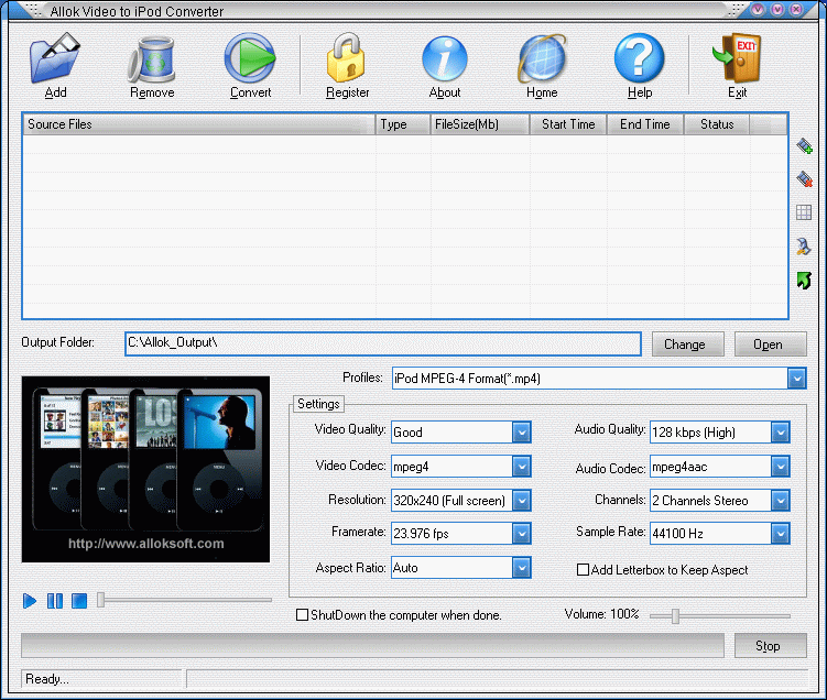 Allok Video iPod Converter