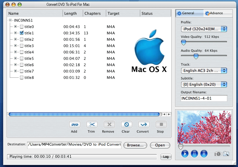 Convert DVD 2 iPod for Mac