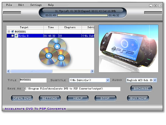 Accelerate DVD to PSP Video Converter