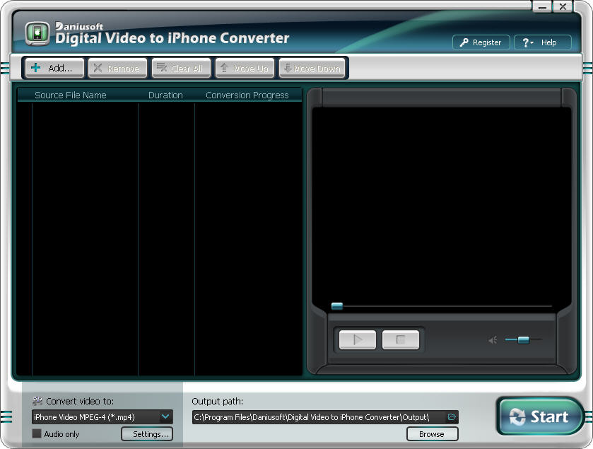 Daniusoft Digital Video to iPhone Converter