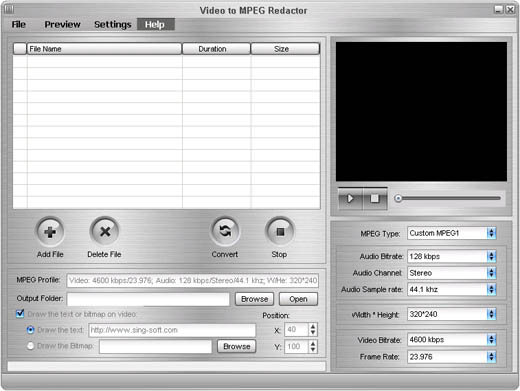 Video to MPEG Redactor