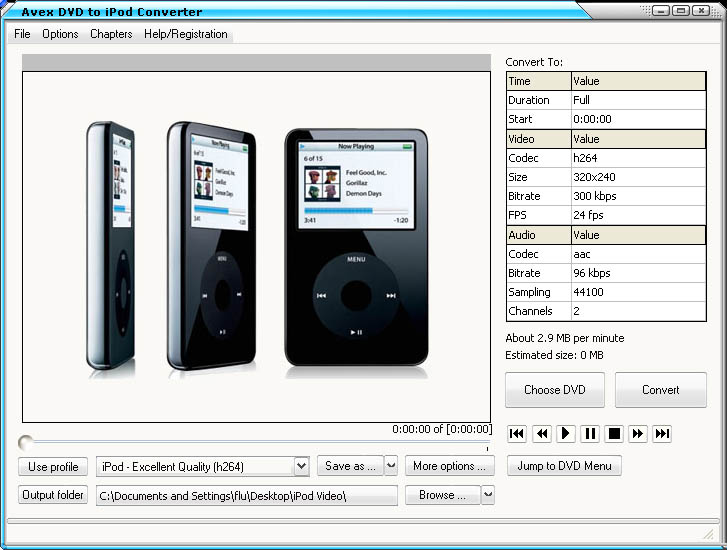 Aavx D V D to iPod Converter
