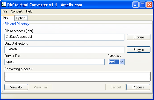 Amelix DBF to Html Converter