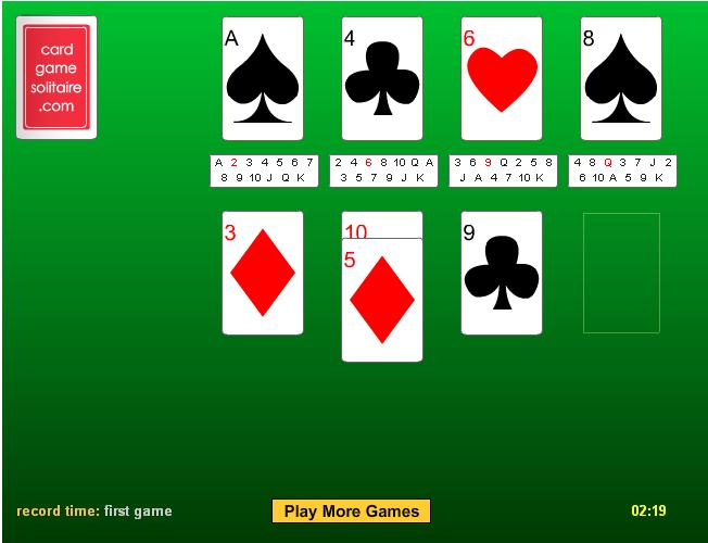 Card solitaire. Решение игры Солитер. Addiction Solitaire AARP.