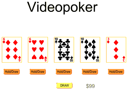 Videopoker cards online game