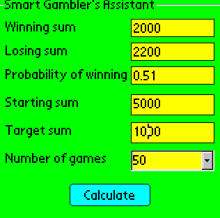 Smart Gambler's Calculator for Windows OS