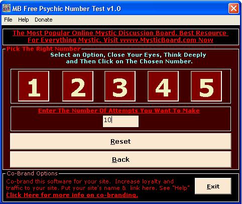 MB Free Psychic Number Test