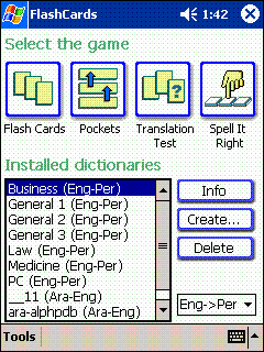 LingvoSoft FlashCards English <-> Farsi for Pocket PC