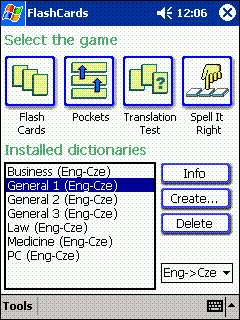 LingvoSoft FlashCards English <> Czech for Pocket PC