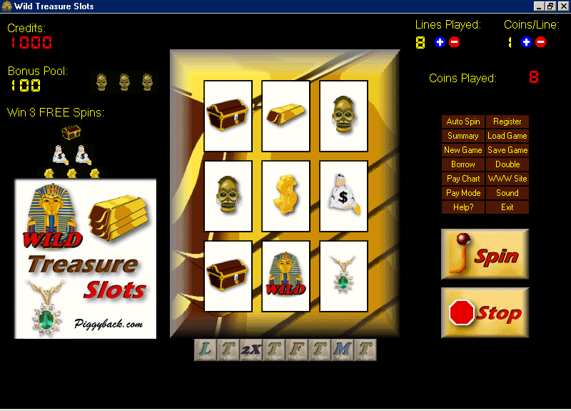 Treasure Slots 1.0Miscellaneous by Piggyback.com - Software Free Download