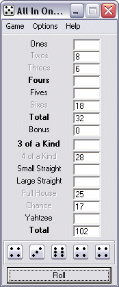 All In One Yahtzee 2.6Miscellaneous by Stefan Pettersson - Software Free Download
