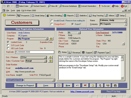 A-Ware 2000 for Shareware Author.s 1.71 by PC Experts- Software Download