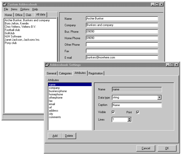 Custom Addressbook 3.0 by Henk Hagedoorn- Software Download