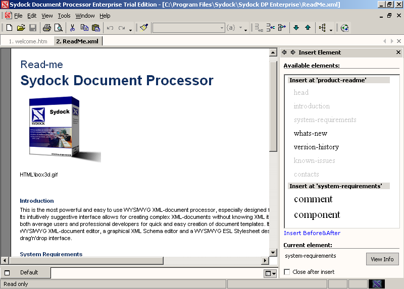 Sydock XML Document Processor 1.1 by Sydock Software- Software Download