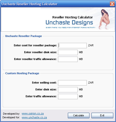 Unchaste Reseller Hosting Calculator