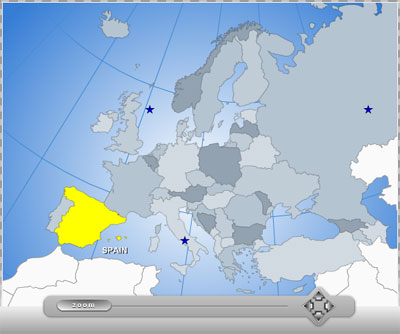 Interactive Flash Map of Europe