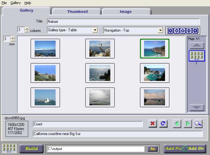 Web Gallery Creator