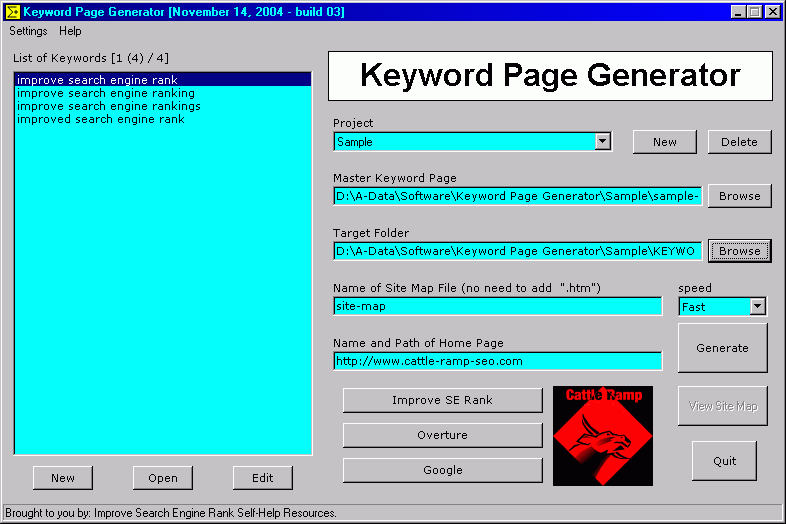 Keyword Page Generator