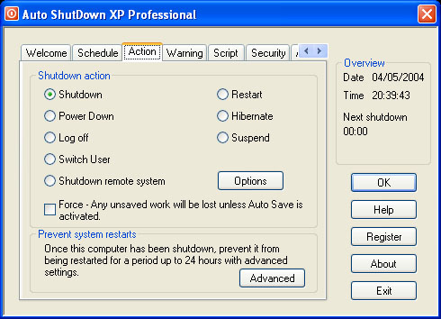 Auto ShutDown XP Professional