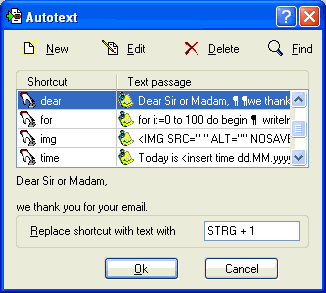 RapidKey Autotext