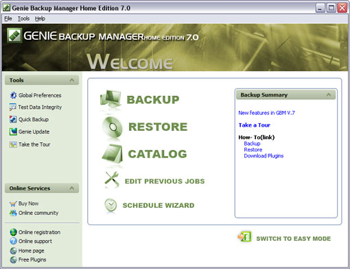 Backup Manager Professional with FAM7.0