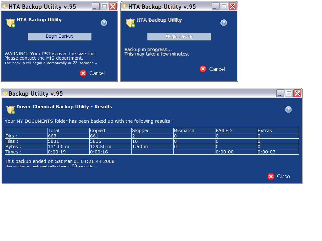HTA Backup Utility Utilities Backup - Free Software Download