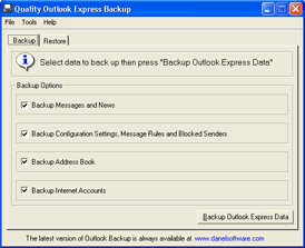 Quality Outlook Express Backup