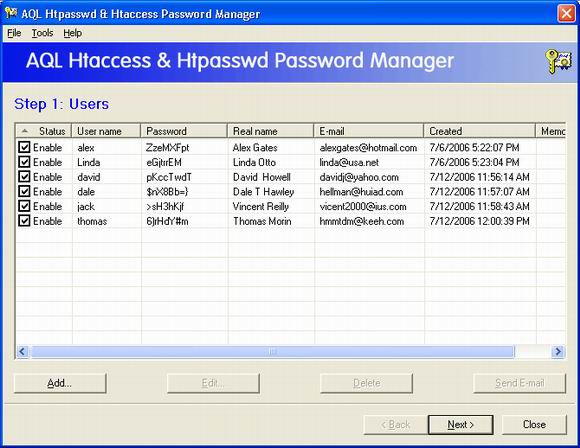 AQL htpasswd & htaccess Password Manager 2.40