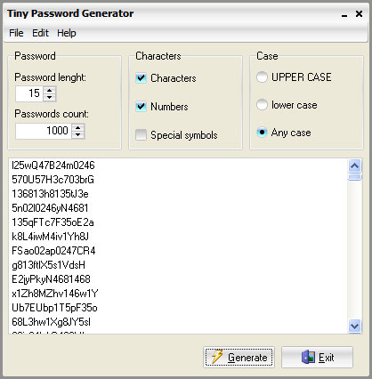 Tiny Password Generator
