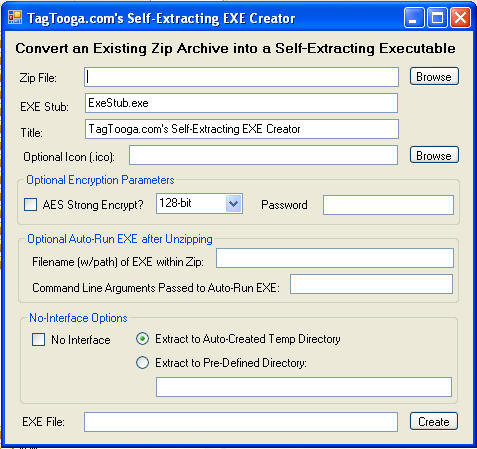 Zip SelfExtractor Creator 1.0.0