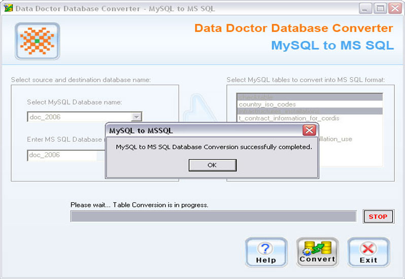 MySQL to MSSQL Database Converter