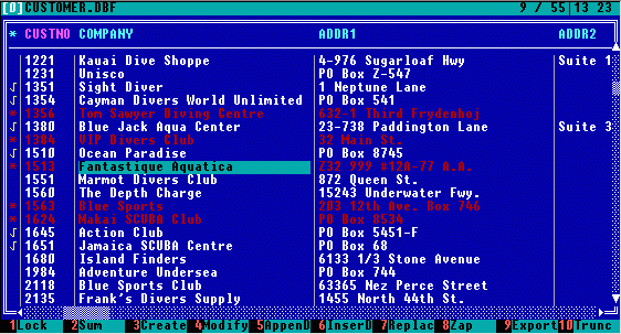 DBF Viewer and Editor for DOS