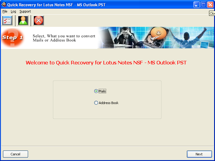 Quick Recovery for Lotus Notes NSF to MS Outlook PST (Email Conversion Software)
