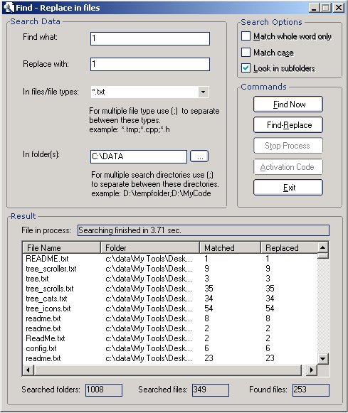 Find-Replace in files