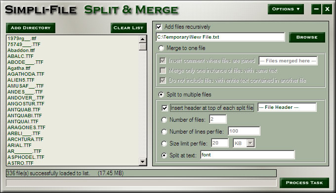 Simpli-File Split and Merge