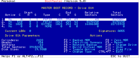 BootMaster Partition Recovery 5.0