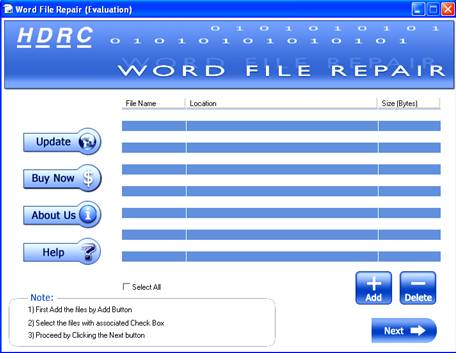 HDRC word file repairing 6.7