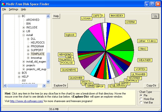 VisDir Free Disk Space Finder