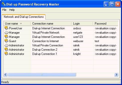 Dialup Password Recovery Master