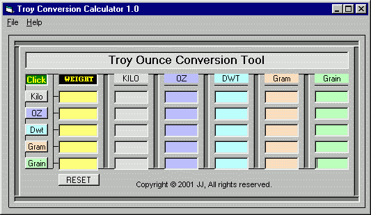 Troy Ounce Conversion Tool
