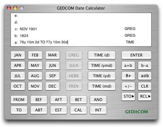 Date Calculator 1.1 by RSAC Software- Software Download