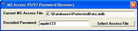 MS Access Password Recovery 1.0 by Brent Hather- Software Download