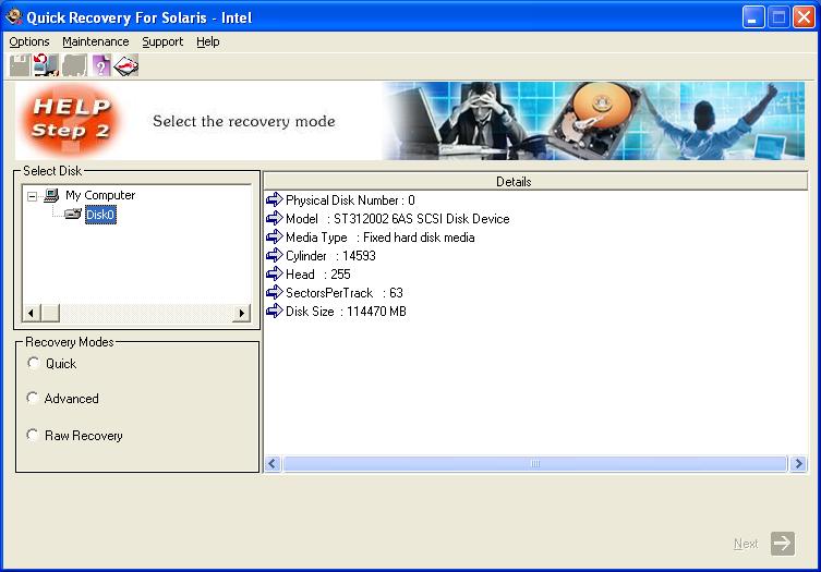 A Data Recovery Software QR for Sun Solaris INTEL 11.08
