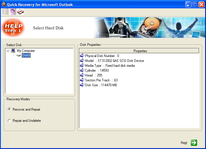 A Data Recovery Software QR for MS Outlook 11.09
