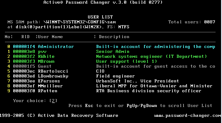 Active Password Changer