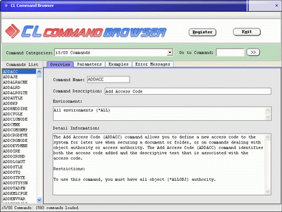 CL Command Browser