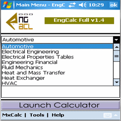 EngCalc(Automotive) PocketPC Calculator