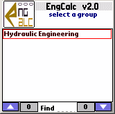 EngCalc(Hydraulic ) Palm OS Calculator
