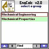 EngCalc(Mechanical) PalmOS Calculator