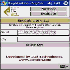 EngCalcLite(Fluid Mchanics) PocketPC Calculator